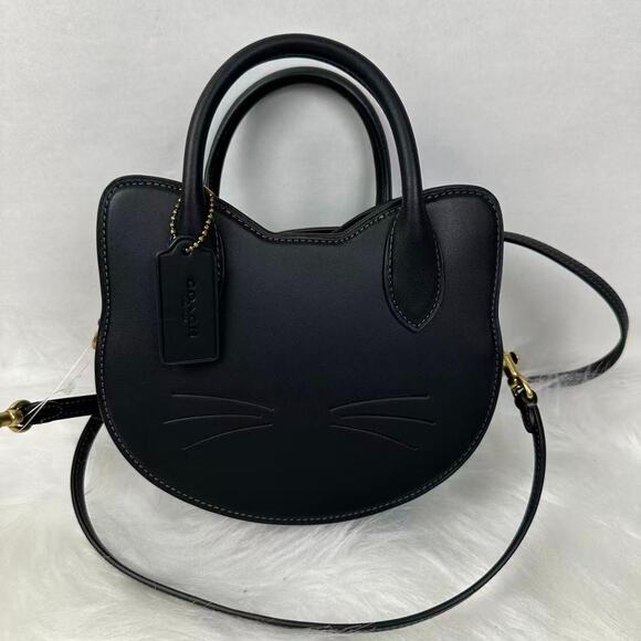 Coach Halloween Cat Crossbody Handbag Black Leather Bag CW615 2025 NWT - Picture 1 of 9